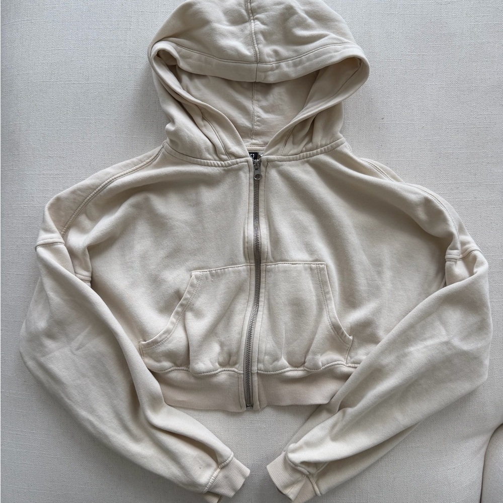 H&M Cream Zip-Up Hoodie